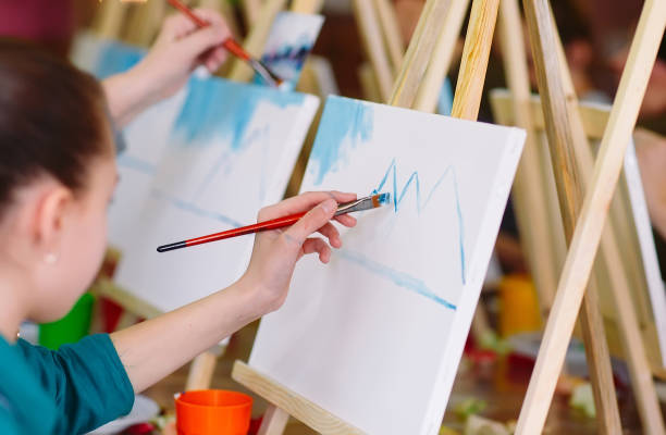 istock Painting at the art school. Painting Studio 1270685725