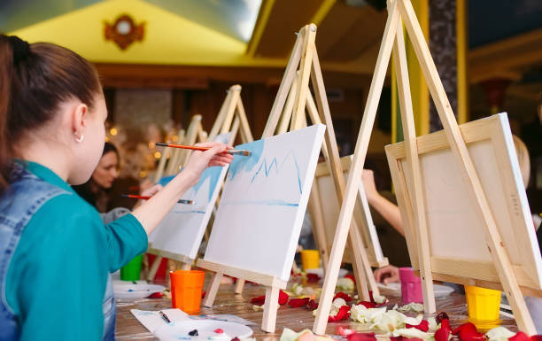 istock Painting at the art school. Painting Studio 1270685730