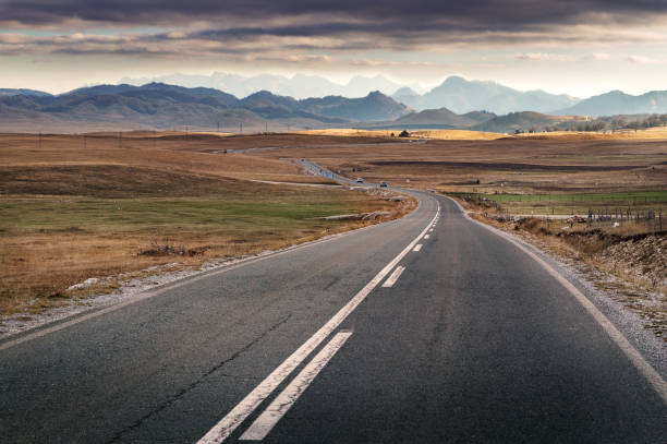istock Country road trough beautiful nature 1270686888