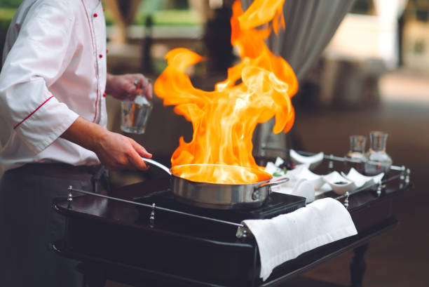 Frying vegatables in a pan