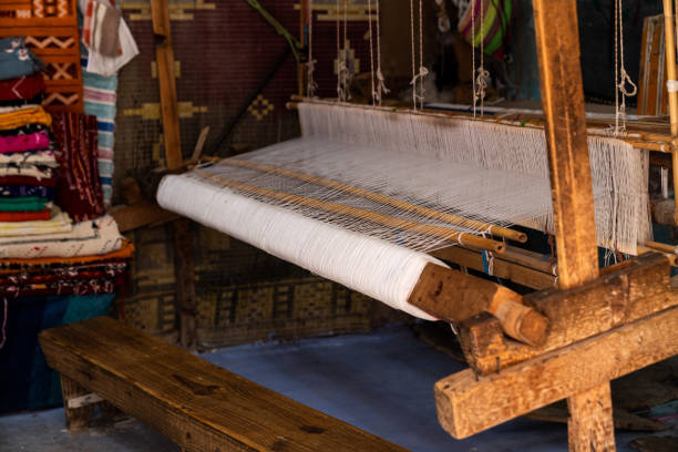 istock Carpet weaving loom in Morocco 1270688312