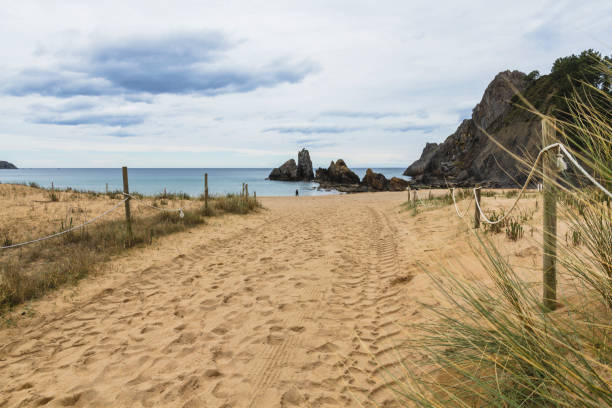 istock Laga's beach in Basque Country during a cloudy day 1270688562