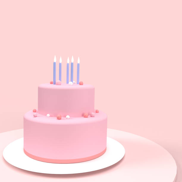 istock 3D rendering of birthday celebration background on pink tone 1270689340