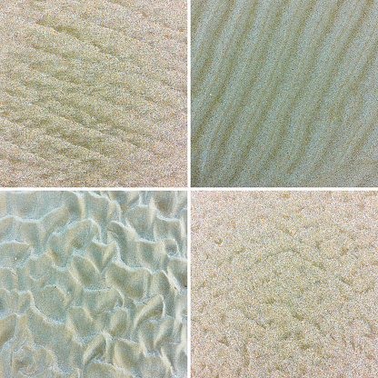 Set of textures of dry sea sand. Natural backgrounds