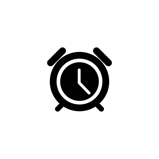 budzik odizolowany na białym tle - white background color image alarm clock deadline stock illustrations