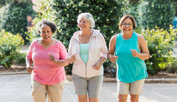 istock Multi-ethnic senior women exercising together 1270703347