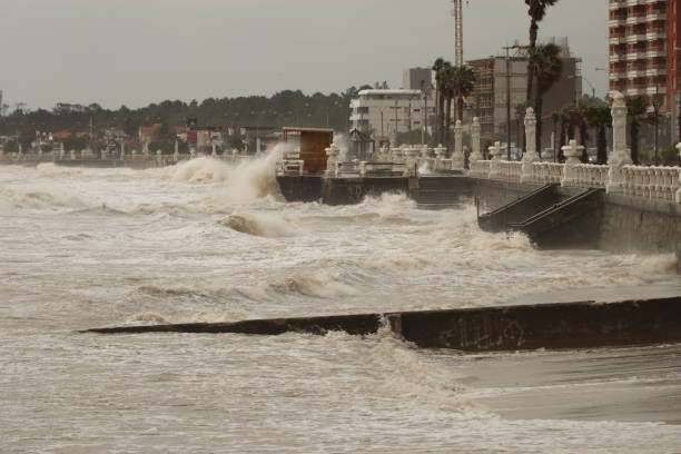 istock Swollen sea on a cloudy spring afternoon 1270713532
