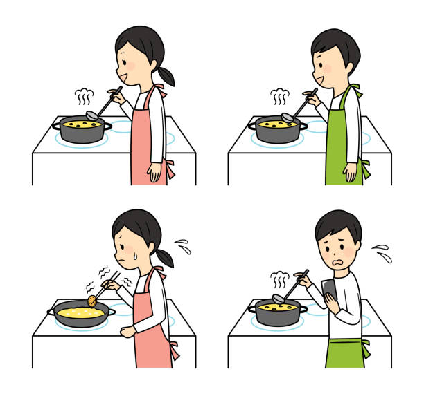 Scared Cook Cartoon 60+ Scared Man In The Kitchen Illustrations, Royalty-Free Vector ...