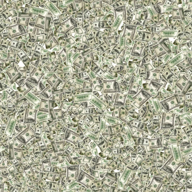 istock Dollars pattern us bill. Washington American cash. Falling usd money isolated on white background. 1270728630
