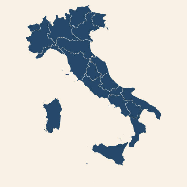 illustrazioni stock, clip art, cartoni animati e icone di tendenza di design moderno italia mappa con province. - sardegna
