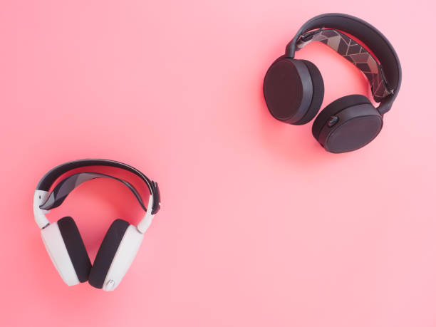 istock music headphones on pink background. 1270734364