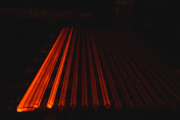 istock Hot square steel bloom on the roll-table 1270735843