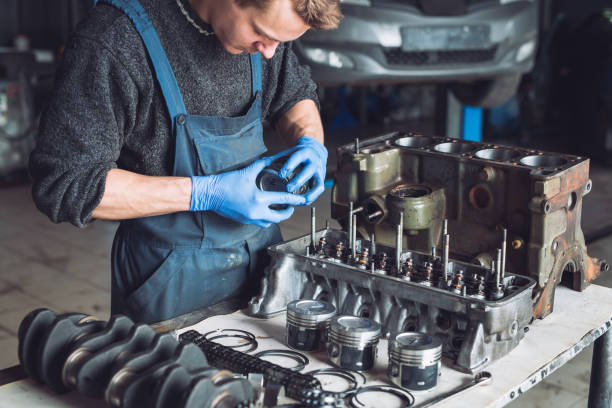 istock Master collects a rebuilt motor for the car 1270738596