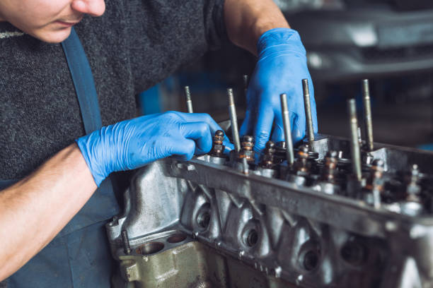 istock Master collects a rebuilt motor for the car 1270738645
