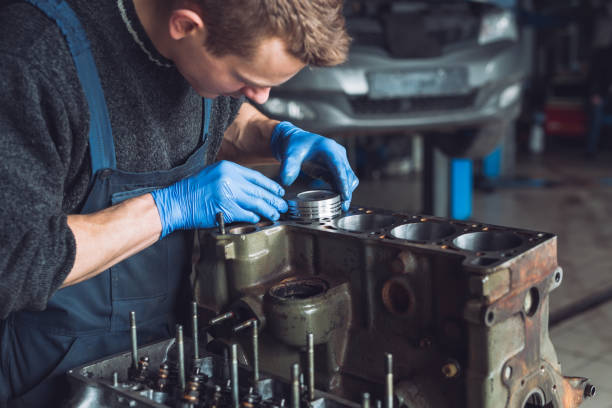 istock Master collects a rebuilt motor for the car 1270738659