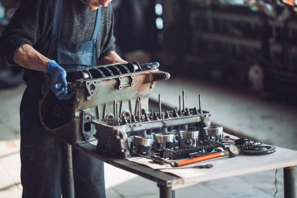 istock Master collects a rebuilt motor for the car 1270739321