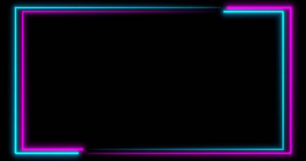 istock Neon background with LED frame screens. Fluorescent abstract blue, purple color. . 3D illustration 1270740330