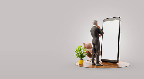 istock Unusual 3d illustration smart phone application 1270742153