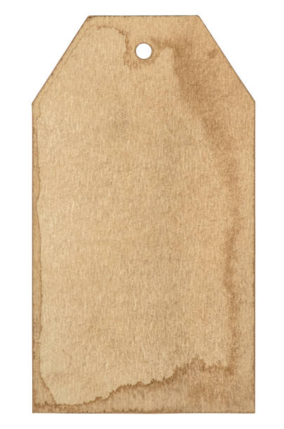 istock Brown recycled craft paper tag isolated white background 1270743892
