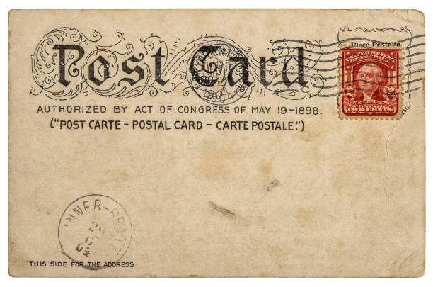 istock Vintage american postcard background post stamp Empty paper 1270744917