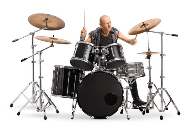 istock Punk male drummer playing a drum set 1270750723