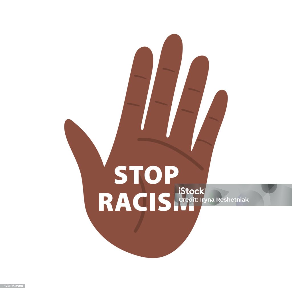Stop Racisting Stop Racism Lettering Phrase Design With Hand Protests Concept ...
