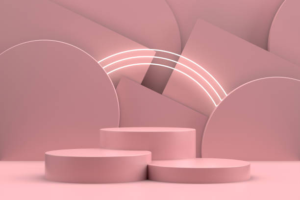 istock 3D Empty Product Stand, Platform, Podium with Geometric Shapes 1270756002