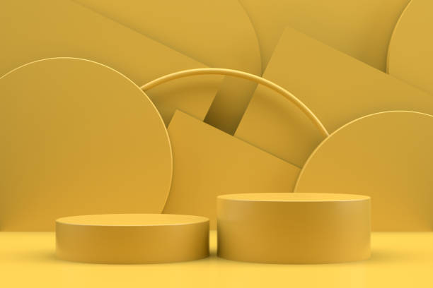 istock 3D Empty Product Stand, Platform, Podium with Geometric Shapes 1270756021