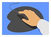 istock simple illustration of a hand holding mouse 1270756043