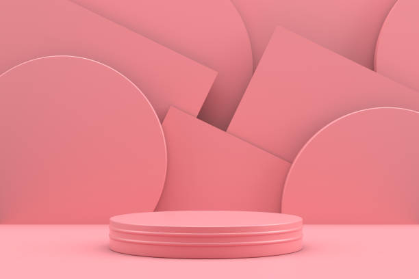istock 3D Empty Product Stand, Platform, Podium with Geometric Shapes 1270756070