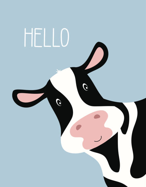 stockillustraties, clipart, cartoons en iconen met beeldverhaal leuke koe die op witte achtergrond wordt geïsoleerd - cow