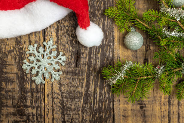 Christmas Decoration Detail with Santa Hat