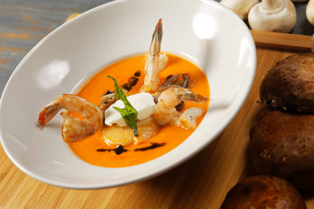 istock Shrimp cream with mushrooms and cream cheese. 1270764419