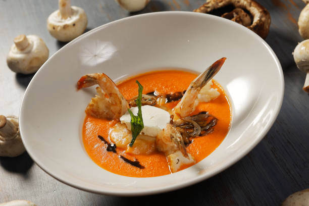 istock Shrimp cream with mushrooms and cream cheese. 1270764456