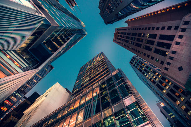 istock Commercial buildings view from low angle 1270770085