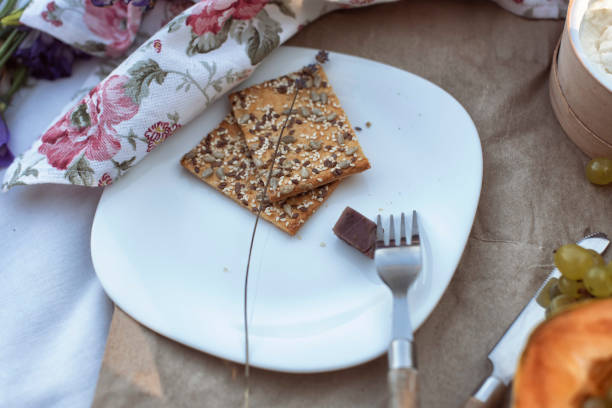 istock Different food on a picnic in the park 1270770206