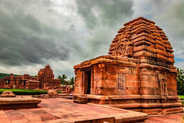 istock Kadasiddeshwara Temple pattadakal breathtaking stone art from different angle with dramatic sky 1270771750