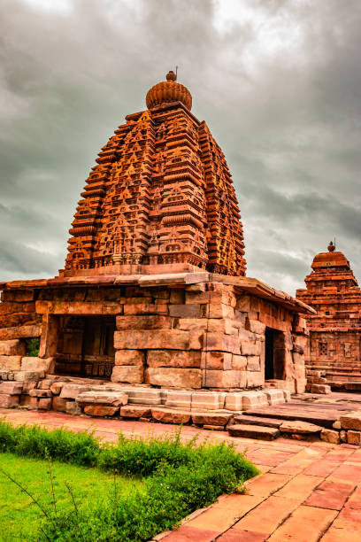 istock Kadasiddeshwara Temple pattadakal breathtaking stone art from different angle with dramatic sky 1270771751