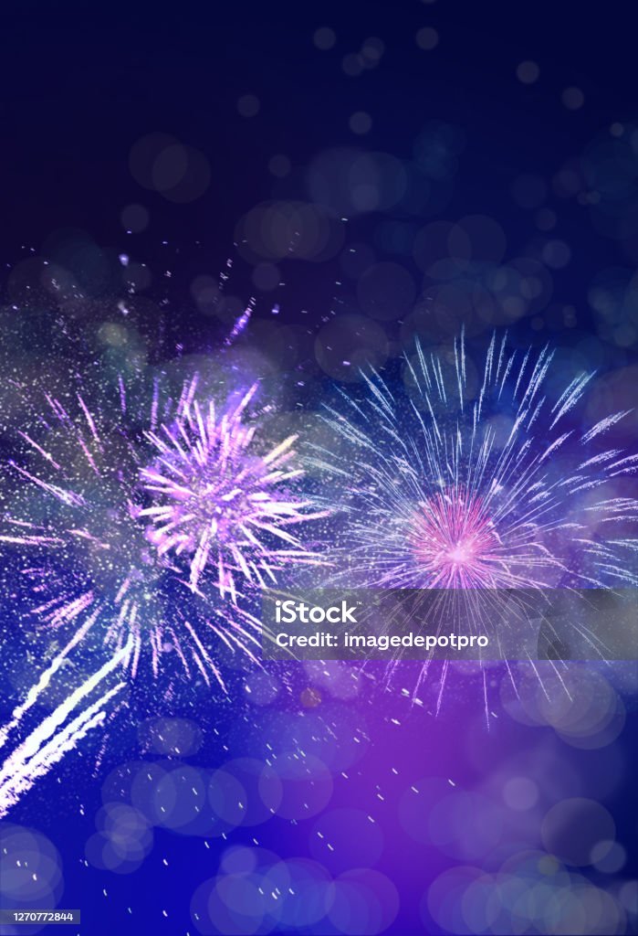 fireworks background in night sky fireworks celebration over night sky Backgrounds Stock Photo