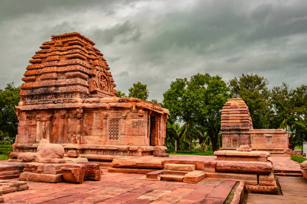istock Kadasiddeshwara Temple pattadakal breathtaking stone art from different angle with dramatic sky 1270772909