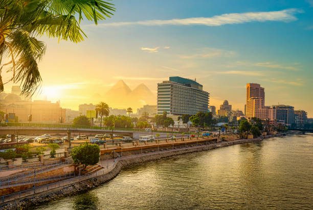 Cairo found Nile View on modern Cairo from the Nile egypt stock pictures, royalty-free photos & images