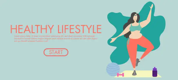 Vector illustration of Healthy lifestyle banner