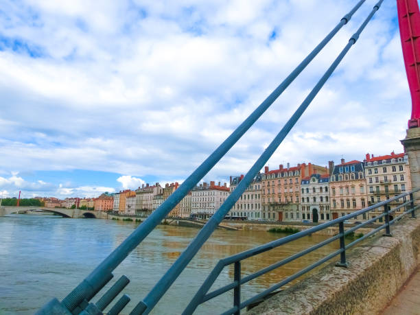 istock Bridge across river Rhone on winter sunny day, Lyon 1270780659
