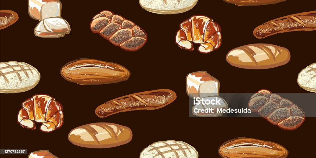 Pattern Bread Vector Bread Pattern Stock Illustration - Download Image Now - Bakery, Bun ...