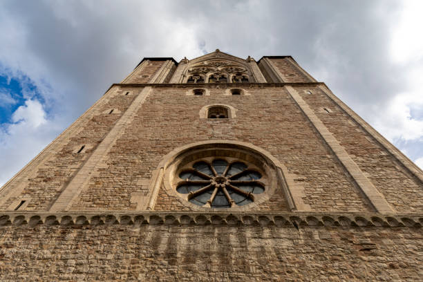 Architectural detail of historical cathedral bell tower in Germany
