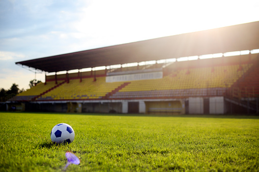 Soccer ball on a field.