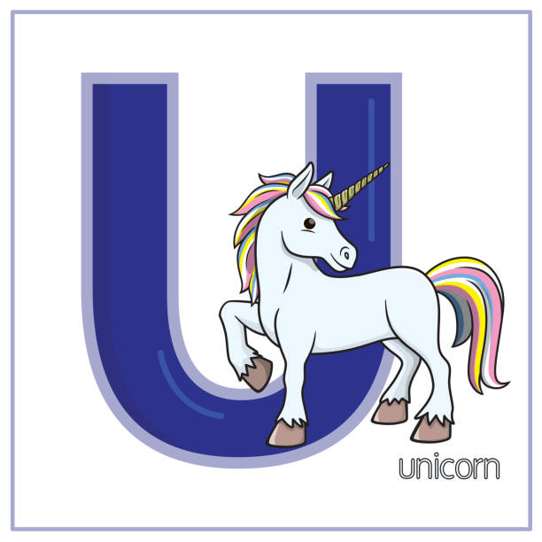 Letra U Unicorn Vectores Libres de Derechos - iStock