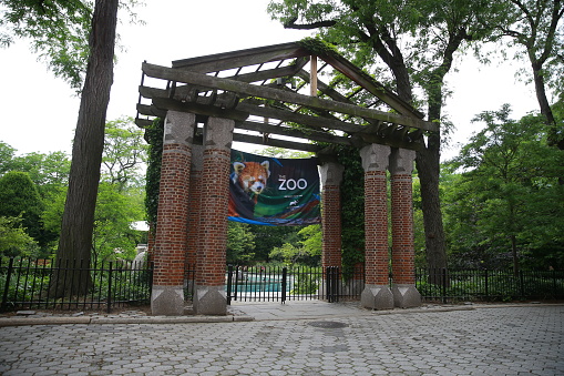 New York, New York - USA – June 4, 2020: The Central Park Zoo is quiet with no visitors in efforts to stop the spread of Coronavirus in New York City on June 4, 2020.