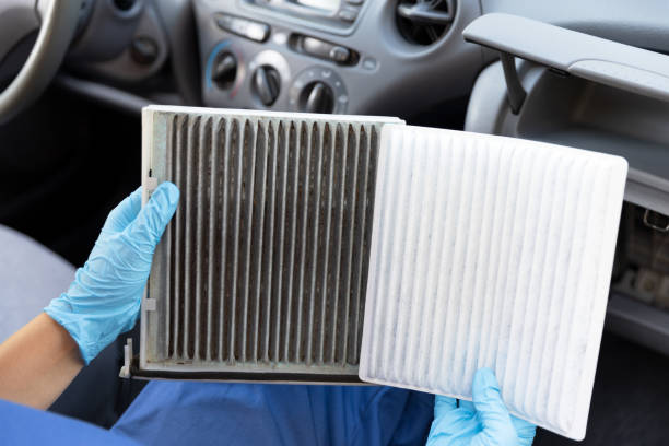 istock Replacing the cabin pollen air filter for a car 1270796623