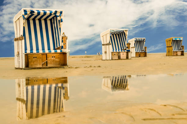 Beach chair on the Baltic Sea beach